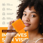 Inlifay Kojic Acid Turmeric Soap: Dark Spot Remover for Face Body - Skin Cleansing Bar for Women with Hyperpigmentation - Home Travel Use in Summer