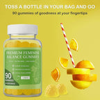 MATOP pH Balance Feminine Gummies for Women - Vaginal Probiotic Lemon Gummy Vegan Gluten-Free Sugar-Free 90 Gummies - 30 Servings