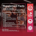 Creatine Monohydrate Gummies for Men & Women - 6205mg per Serving, Containing L-carnitine & Taurine, Post Workout Muscle Recovery, Strength & Energy Boost, Sugar Free & Vegan (60, Strawberry)