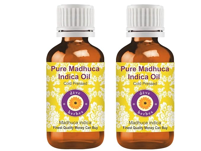 Deve Herbes Pure Madhuca Indica Oil (Madhuca Indica) Cold Pressed (Pack of Two) 100ml X 2 (6.76 oz)