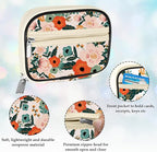 Serfeymi Weekly Travel Pill Organizer Pill Case for Purse with Removable 7 Day Pill Box, Fashionable Travel Medicine Organizer Pill Container for Medicine, Vitamin, Supplement - Bloom 01 + Pill Box