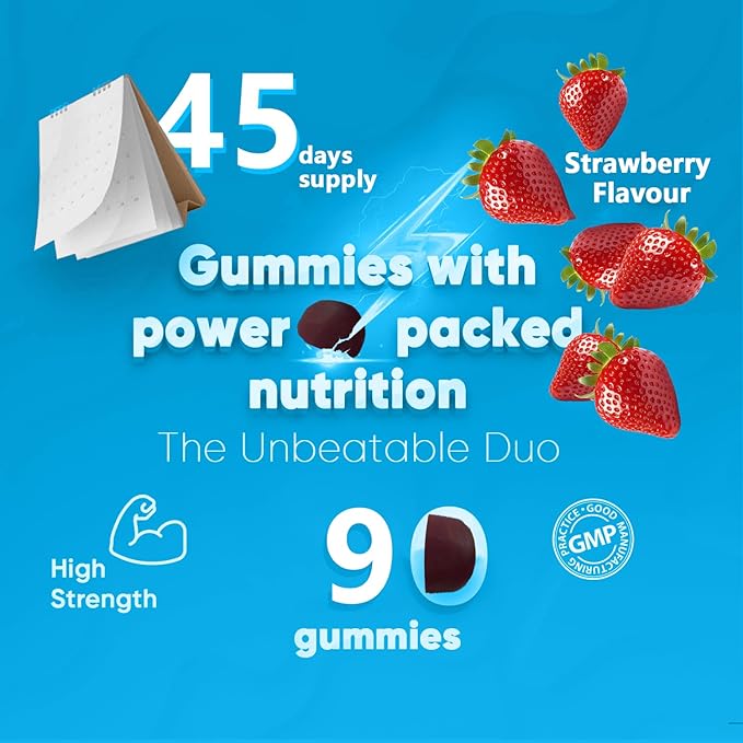 Suiyilary Ashwagandha Gummies 2000mg, Ashwagandha High Strength Root Extract Supplement with Vitamin B12 for Men Women, Strawberry Flavour 45 Days Supply 90 Gummies