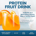 WonderSlim Protein Fruit Drink, Variety Pack, No Fat, Gluten Free, Keto Friendly & Low Carb (7ct)