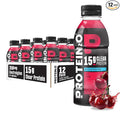 Protein2o Hydration Drink - 2-in-1 Liquid Clear Whey Protein Isolate and Electrolyte Drink - 15g Protein, Vitamins B5, B6 - Post-Workout Recovery - 16.9 Fl Oz - 12 Count Wild Cherry