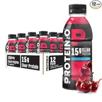 Protein2o Hydration Drink - 2-in-1 Liquid Clear Whey Protein Isolate and Electrolyte Drink - 15g Protein, Vitamins B5, B6 - Post-Workout Recovery - 16.9 Fl Oz - 12 Count Wild Cherry