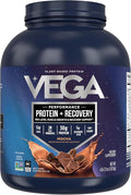 Vega Sport Vegan Protein Powder + Recovery - 30g Plant Based Protein per Serving, Mocha, 45 Servings, 5g BCAAs, Probiotics, NSF Certified, for Shakes & Smoothies, 4.2lbs (Packaging May Vary)