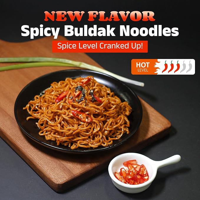 Healspot High Protein Spicy Buldak Noodles, Dry Tossed Ramen, 31g Plant-Based Protein, Low Fat, Low Carb, Non GMO, Keto Friendly & Plant Based (6 packs)