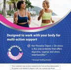 Florastor Probiotics for Women, Digest and De-Stress, Probiotics for Digestive Health, Vaginal Probiotic, and L-Theanine for Mind and Body Wellness, 30 Capsules