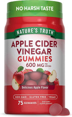 Nature's Truth Apple Cider Vinegar Gummies | 600 mg | 75 Gummies | Apple Flavor | Vegan, Non-GMO, Gluten Free Supplement