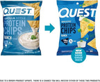 Quest Nutrition Ranch Tortilla Style Protein Chips, 19g Protein, 4g Net Carb, High Protein, Low Carb, Gluten Free, 1.1 Ounce (Pack of 12)