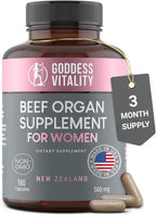 Beef Organ Supplement for Women | Supports Hormone Balance | Ovary, Uterus & Reproductive Nourishment + Liver, Kidney & Heart for Cycle Harmony, Mood Ease & Feminine Energy | 90 Day Supply