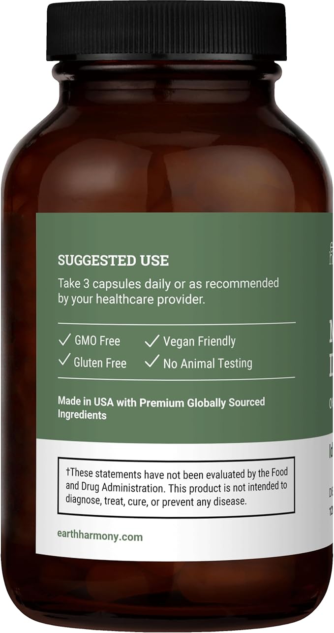 Earth Harmony Myo-Inositol & D-Chiro Inositol Supplement for Women, Ovarian & Hormone Balance for Women - Supports Normal Cycles, Fertility Supplement (120 Capsules)
