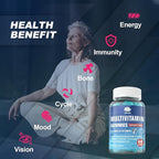 Methylated Multivitamin for Men/Women Gummies, Mens/Womens Multivitamin 50 Plus, with Glucosamine Chondroitin MSM Echinacea Sugar Free Chewable Multi Vitamins B D3 K2 A C E for Adults Seniors, 120 Cts