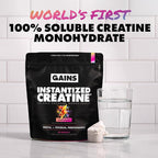 Gains in Bulk Instantized Creatine Monohydrate for Men & Women, Soluble Pre Workout Powder, Supports Muscle Building, Strength and Performance, Bodybuilding Supplements, Sour Gummy, 30 Servings