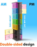 Extra Large Pill Organizer- XXL Pill Box 7 Day - Weekly Pill Organizer with AM PM Large Compartments Big Pill Case for Supplements Jumbo Pill Holder for Vitamins Huge Medicine Organizer 2 Times a Day