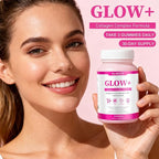 Glow Collagen Gummies with Hyaluronic Acid & Resveratrol | Gentle Support for Skin, Hair & Nail Care | Non-GMO | 90 Count (1)