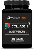 Youtheory Men’s Collagen - 5,000 mg Hydrolyzed Collagen Peptides - with Amino Acids, Vitamin C, & Natural Ingredients - Supports Joint, Muscle, Hair & Nail Health* - 290 Tablets (48-Day Supply)