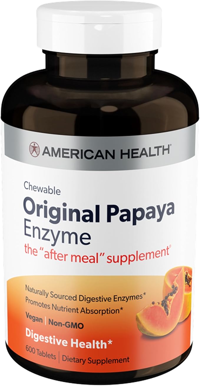 American Health Chewable Original Papaya Enzyme 600 Chwbls
