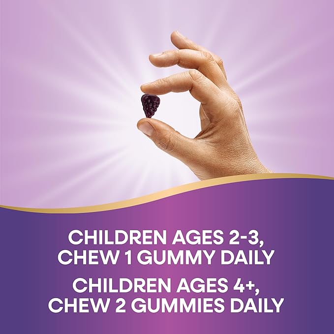 Nature's Way Sambucus Zero Sugar Elderberry Immune Gummies for Kids, Immune Support*, with Vitamin C, Zinc, Black Elderberry Extract, 70 Count (Packaging May Vary)