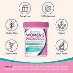 Doctor's Recipes Probiotics for Women, Organic Prebiotics and Probiotics for Digestive Health, Vaginal Health, 140 Billion CFU, 10 Strains, Shelf Stable, 60 Capsules