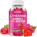 L-Theanine Gummies 400mg, L-Theanine Supplement for Kids & Adults with Ashwagandha, GABA, 5HTP for Calm, Zzz & Relaxation Support, Raspberry Flavor, 60 Counts