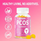 PCOS Multivitamin Gummies for Women Hormone Balance, Inositol Vitamins for Healthy Menstrual Cycle, Menopause and Mood Support, Fertility & Ovulation Reproductive Health Gummy 60 Count