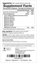 Organixx Magnesium 7 Supplement, Natural Magnesium Capsules for Sleep Support, Muscle Recovery, with Vitamin B6 and Manganese Citrate and Glycinate, Vegan, Non GMO, 180 Count (60 Capsule 3 Pack)
