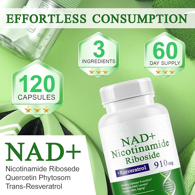 A r b c r n 240 Capsules Supplement,Nicotinamide Riboside Resveratrol 910mg for Men and Women, NR Supplement for Energy Anti-Aging Focus