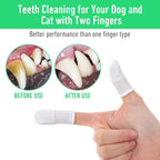 YUIANLB 30 Pcs Pet Dental Care Kit Finger Toothbrush Oral Cleaning Wipes Soft Washable Fabric Freshens Breath Reduces Plaque Tartar Complete Oral Hygiene Set for Puppies Kittens at Home