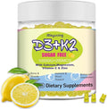 Vitamin D3K2 Gummies,Vitamin D3 10000 IU with K2 200mcg,VitaminC,Calcium,Magnesium,Zinc,Support for Bones,Joints,Muscles,Nerves,and Immune System (60, Lemon，Sugar-Free)