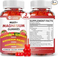 Triple Magnesium Complex 900 mg, Magnesium Glycinate, Citrate, Malate with Potassium, Calcium, Vitamin B6 for Calm & Sleep - Vegan, Non-GMO, Gluten Free - 120 Raspberry Gummies for Adults