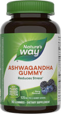 Nature's Way Ashwagandha Gummies, Reduce Stress with Adaptogenic Herb*, 125 mg Per 2-gummy Serving, Berry Flavored, 90 Gummies (Packaging May Vary)