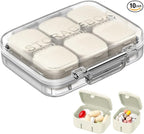 Pill Organizer SOFISO 4/6 Grid Free Assembly Travel Medicine Organizer 10 Day Pill Organizer Portable Pill Box Waterproof Pill Case Daily Medication Carry Case for Vitamins, Fish Oils, Supplements