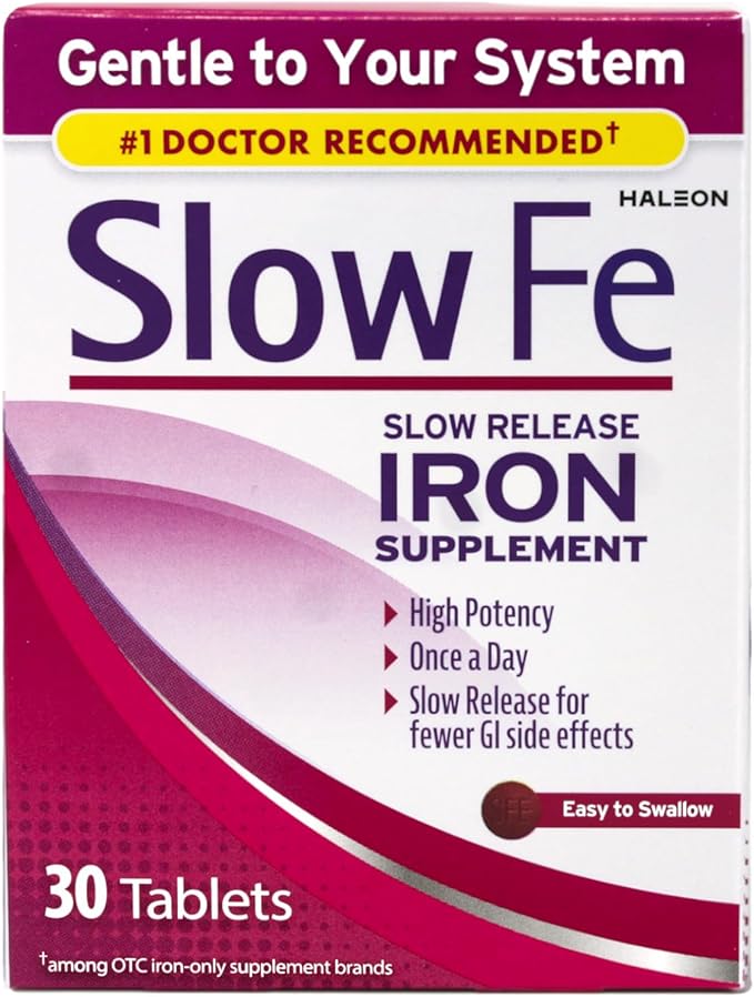 Slow Fe Slow Release Iron Supplement, 30 Tablets (Pack of 2)