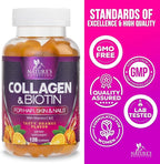 Collagen Gummies - 2500mcg Biotin Per Serving - Complete Collagen Supplement with Hydrolyzed Peptides Type I & III, Biotin, Zinc, & Vitamin C - Hair, Skin, & Nail Support Women & Men - 120 Gummies