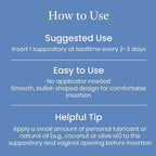 NewLife Naturals Hyaluronic Acid Vaginal Suppositories for Women 5 MG - Vaginal Moisturizer Hydration Moisture Support, Menopause - 12 HA Inserts- 30 Day Supply USA