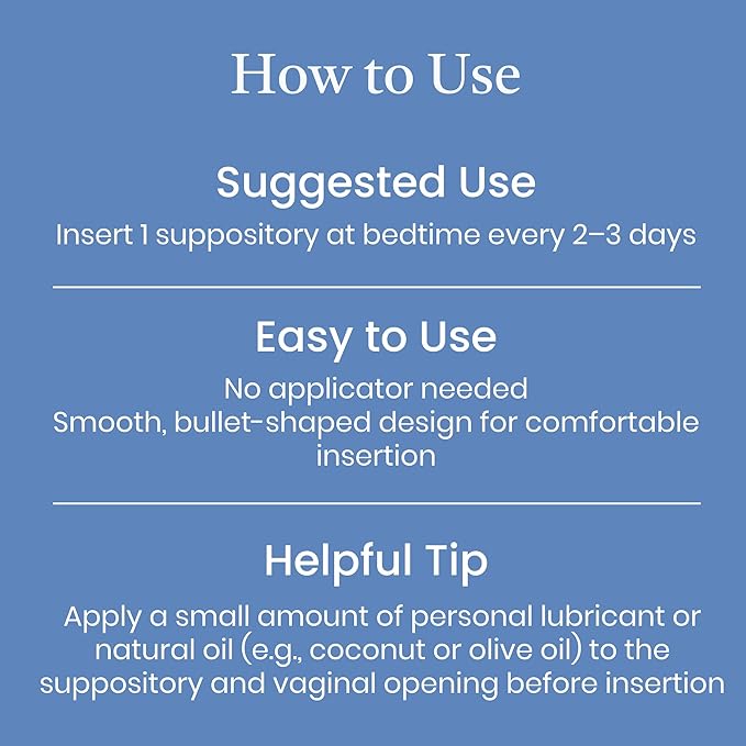 NewLife Naturals Hyaluronic Acid Vaginal Suppositories for Women 5 MG - Vaginal Moisturizer Hydration Moisture Support, Menopause - 12 HA Inserts- 30 Day Supply USA