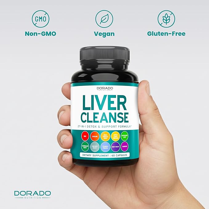 Liver Cleanse Detox & Repair 27 in 1 Formula - Milk Thistle, Dandelion Root, Turmeric, Artichoke Extract & More - Liver Detox Support Supplement - 3rd Party Tested, Vegan Safe & USA Made (60 Count)