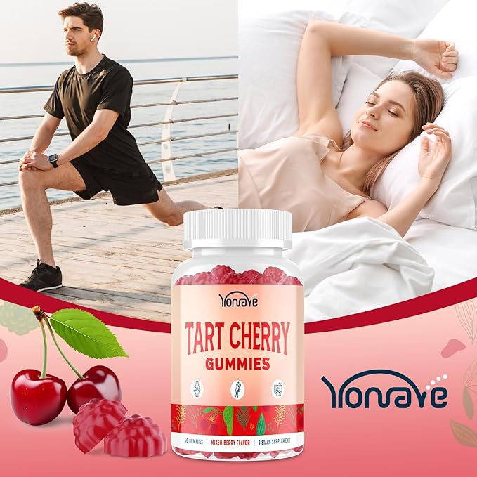 3300mg Tart Cherry Gummies for Uric Acid Cleanse, Sleep, Gout, Joint & Kidney Support – Tart Cherry Extract with Celery Seed, Melatonin, Vitamin C – Detox & Antioxidant – Mixed Berry Flavor, 120 Count