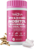 TIMORA Premium Myo & D-Chiro Inositol Supplement 40:1 Ratio for Women - 10-in-1 Formula with Folate, Vitamin D3 & Ashwagandha for Hormonal Balance