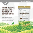 NaturVet Quiet Moments Calming Aid Dog Supplement, Helps Promote Relaxation, Reduce Stress, Storm Anxiety, Motion Sickness for Dogs (Quiet Moments Senior Wellness, 65 Soft Chews)
