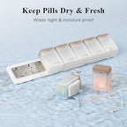 KOVIUU Weekly Pill Organizer Magnetic for Fridge, Removable Pill Box 7 Day 1 Time a Day, Large Pill Case Travel, Week Once Daily Dispenser, Medicine Container Holder for Supplement Vitamin, Brown