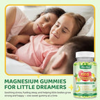 Magnesium Gummies for Kids - Magnesium Glycinate Gummies with L-Theanine, Chamomile & Multivitamins for Sleep, Calm & Focus - Green Apple & Kiwi Center-Filled Gummies 60 ct