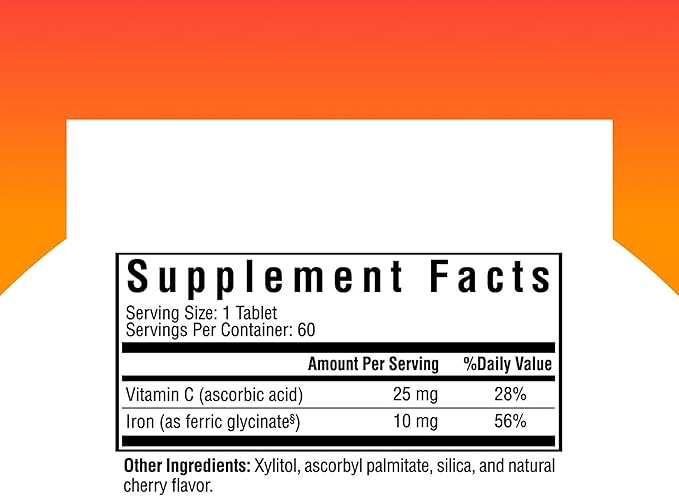 Seeking Health Iron Chewable - Mineral Supplement to Support Healthy Metabolism - Supplement Aids Muscle Function in Men & Women - Energy Support Supplement - 10 mg, 60 Tablets