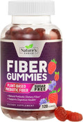 Fiber Gummies 4g Per Serving - Sugar Free Fiber Gummy Supplement for Adults, Daily Prebiotic Gummy Digestive Support - Plant Based Chews, Prebiotics Supports Regularity & Digestion - 120 Gummies