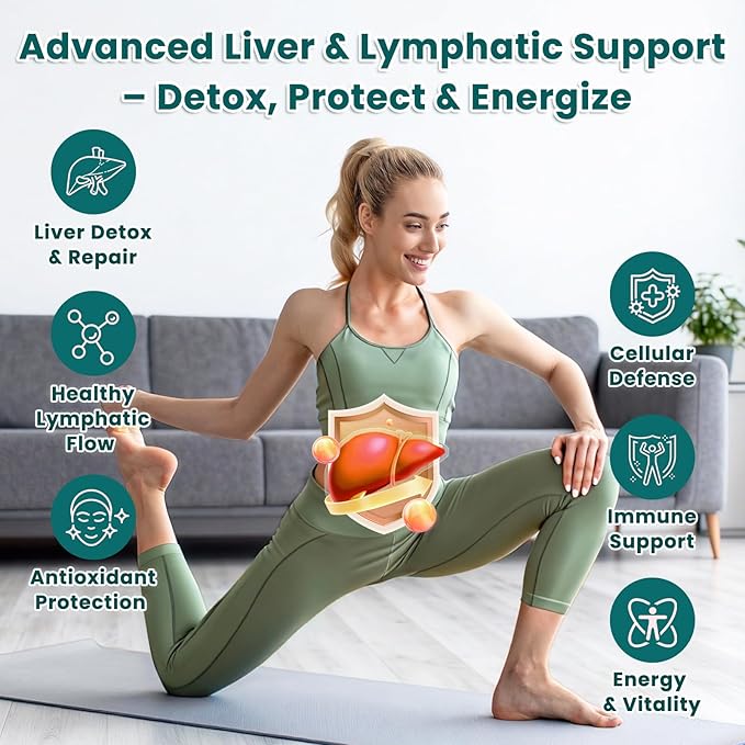 2 Pack Liposomal Lymphatic Drainage Drops, Liver Cleanse Detox & Repair Liquid Supplement with Milk Thistle, Dandelion, Burdock Root - Lymph & Liver Detox, Antioxidant, Strawberry Flavor 4 Fl Oz