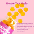 Myo-Inositol & D-Chiro Inositol Multivitamin Gummies, 40:1 Ratio, Magnesium Glycinate 400mg, Omega-3 &Folate, PCOS Vitamins for Women Hormone Balance, Menstrual Cycle and Fertility Support