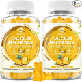 Calcium Magnesium Zinc Gummies with Vitamin D3, Sugar Free Calcium Gummies for Women Men, High Potency Magnesium for Bone & Muscle & Immune Health, Pineapple Flavor - 120 Count