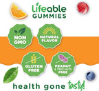 Lifeable Calcium with Vitamin D3 Gummies | Calcium 500 mg D3 1000 IU | Great Tasting Bone Strength Supplements | for Bone Health | Calcium Gummies for Women, Men | 60 Gummies