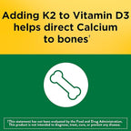Nature Made Vitamin D3 K2 Gummies, Vitamin D 5000 IU Per Serving for Bone, Teeth, Muscle and Immune Support, 50 Gummy Vitamins, 25 Day Supply